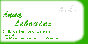 anna lebovics business card